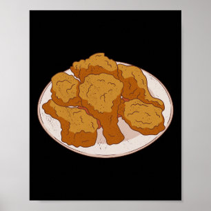 Affiche Enrobage de poulet frit croquant et juteux repas e