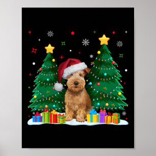Affiche Enrobé doux Roue Terrier Amoureux des chiens Santa