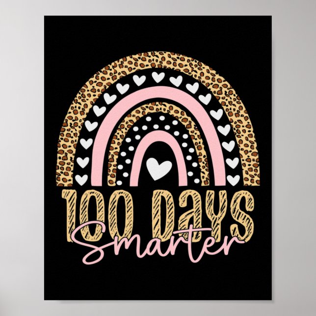 Affiche Enseignant 100e jour d'école 100 jours arc-en-ciel (Devant)