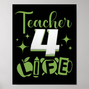 Affiche ENSEIGNANT 4 VIE #vie d'enseignant