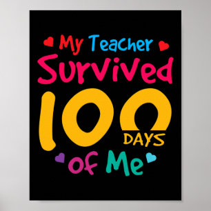 Affiche Enseignant A Survécu 100 Jours De Moi