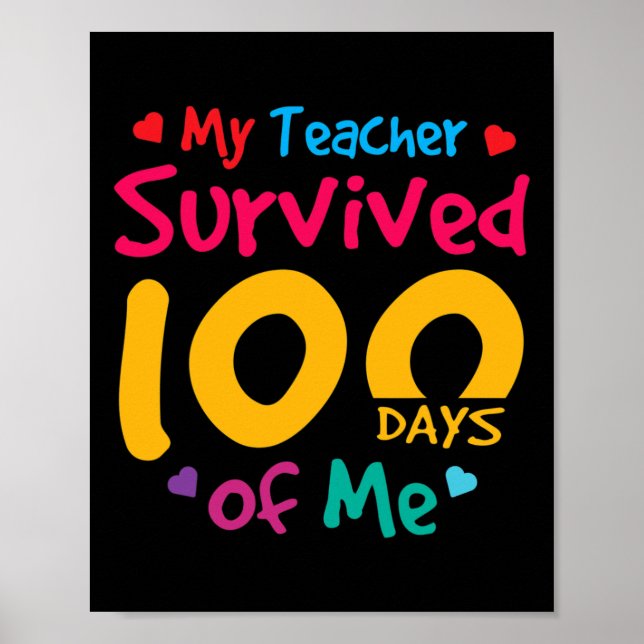 Affiche Enseignant A Survécu 100 Jours De Moi (Devant)
