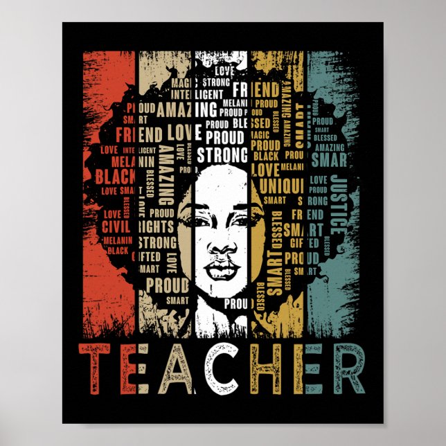 Affiche Enseignant Afro Afro-Américains Femmes Histoire No (Devant)