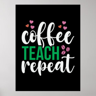 Affiche Enseignant Art Café Teach Répétition