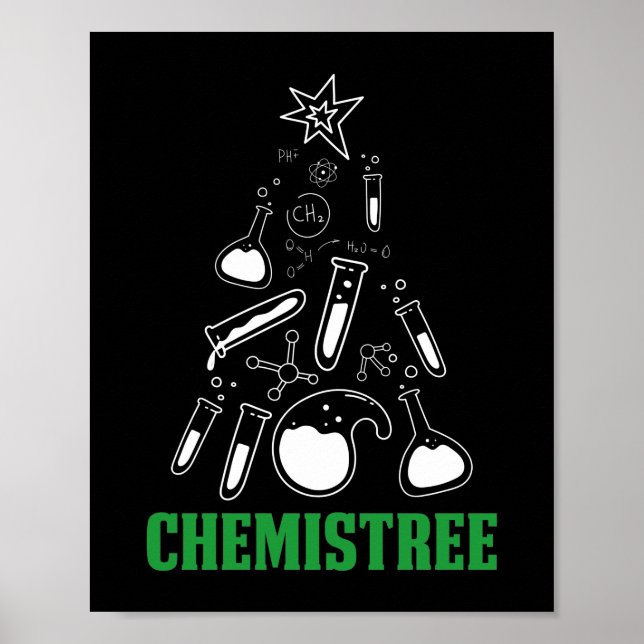 Affiche Enseignant Chmistree Funny Pun de Noël (Devant)