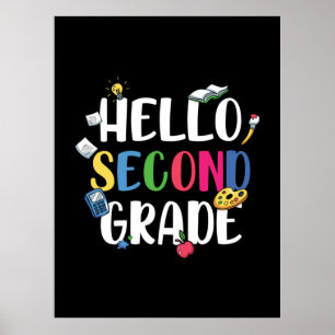 Affiche Enseignant de 2e année Bonjour 2e année
