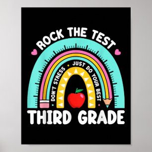 Affiche Enseignant de 3e année Rock Le jour de l'examen Tr