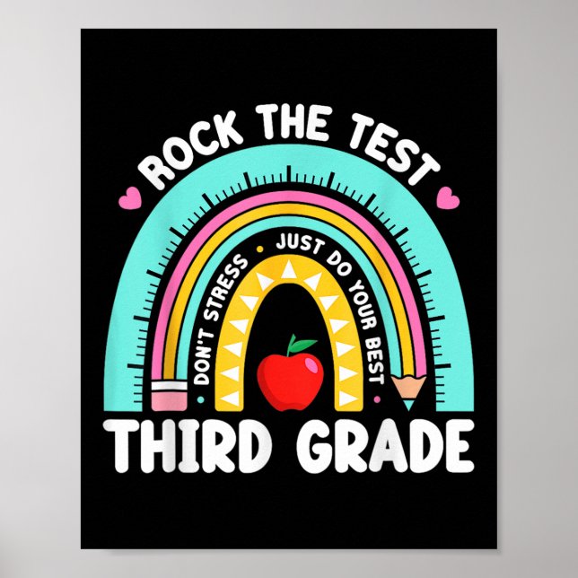 Affiche Enseignant de 3e année Rock Le jour de l'examen Tr (Devant)