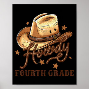 Affiche Enseignant de 4e année Rodéo Country Western Howdy