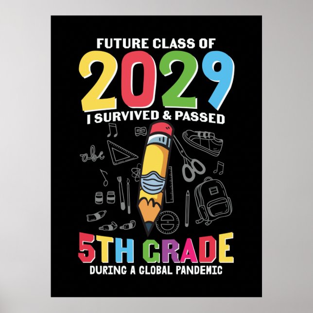 Affiche Enseignant de 5e année 5e année pendant une année  (Devant)