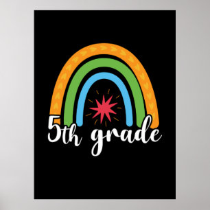 Affiche Enseignant de 5e année Rainbow Star de 5e année
