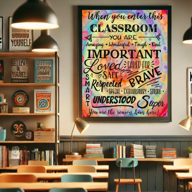 Affiche Enseignant de classe coloré inspirant (Créateur téléchargé)