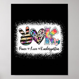 Affiche Enseignant de l'année Peace Love Kindergarten Team