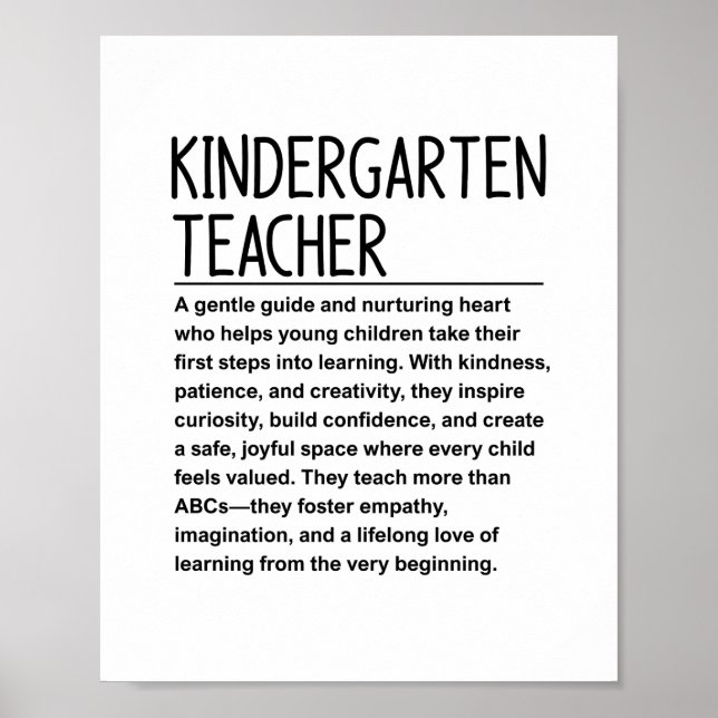 Affiche Enseignant de maternelle (Devant)