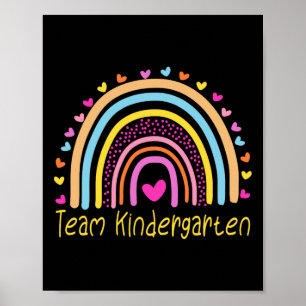 Affiche Enseignant de maternelle d'équipe Arc-en-ciel