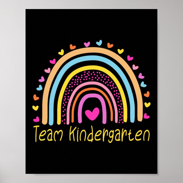 Affiche Enseignant de maternelle d'équipe Arc-en-ciel  (Devant)