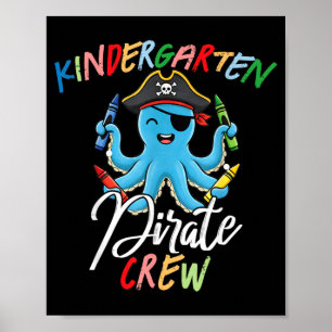 Affiche Enseignant de maternelle drôle élève pieuvre pirat