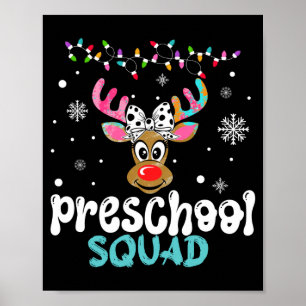 Affiche Enseignant de maternelle Noël équipe de maternelle