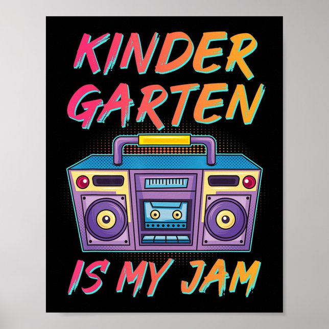 Affiche Enseignant de maternelle Retro 80's 90's Retour à  (Devant)