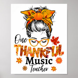 Affiche Enseignant de musique reconnaissant Thanksgiving a