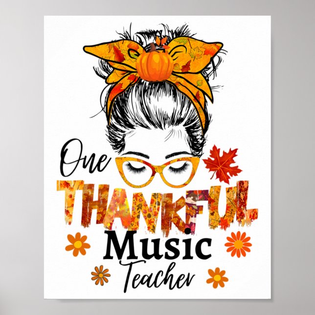 Affiche Enseignant de musique reconnaissant Thanksgiving a (Devant)