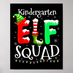 Affiche Enseignant de Noël Équipe de lutins de maternelle