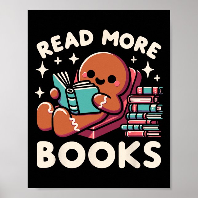 Affiche Enseignant de Noël Lire plus Livres Fun Women (Devant)