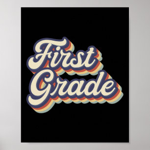 Affiche Enseignant de première année Retro Enseignant de p