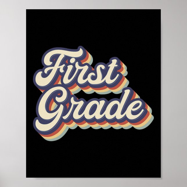 Affiche Enseignant de première année Retro Enseignant de p (Devant)