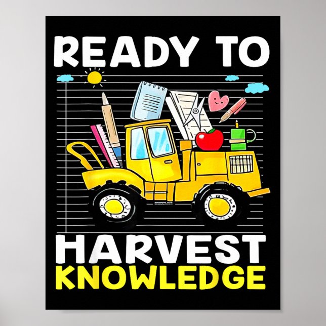 Affiche Enseignant de rentrée scolaire tracteur agricole e (Devant)