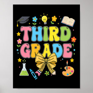 Affiche Enseignant de troisième année enfants Coquette Bow