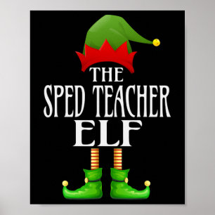 Affiche Enseignant de vitesse Elf Xmas drôle Famille corre
