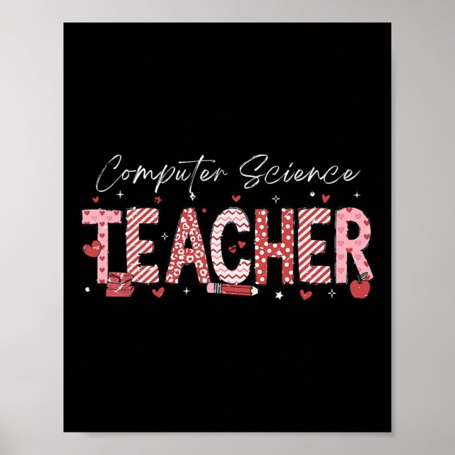 Affiche Enseignant d'informatique de la Saint-Valentin qui (Devant)
