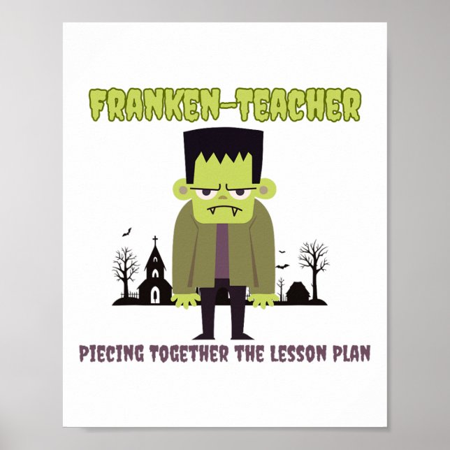 Affiche Enseignant drôle Halloween Chemise Franken-profess (Devant)