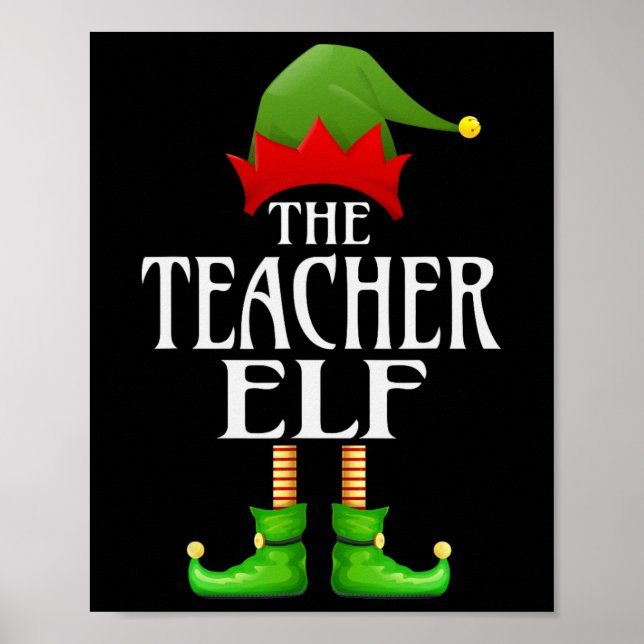 Affiche Enseignant Elf Xmas Funny Family Matching Group Ch (Devant)