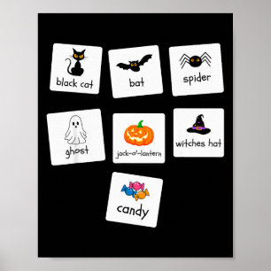 Affiche Enseignant en éducation spéciale Halloween Aba Com