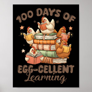 Affiche Enseignant Enfant 100 Jours Œuf-stra Plus Intellig