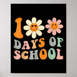Affiche Enseignant Enfants Retro Super 100 Jours Joyeux 10