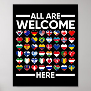 Affiche Enseignant Esl Tous Sont Les Bienvenus Ici Pour Le