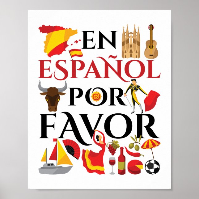 Affiche Enseignant Espagnol En Espanol Por Favoriser (Devant)
