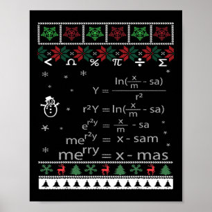 Affiche Enseignant Funky Math Noël Joyeux Noël En Eq Math