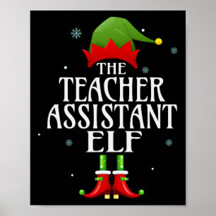 Affiche Enseignant Istant Elf Xmas Famille Correspondante