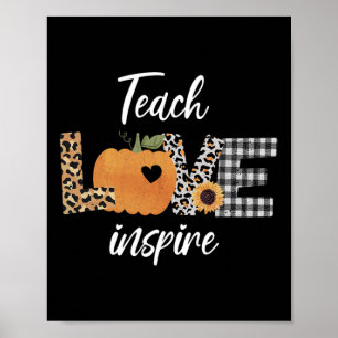 Affiche Enseignant l'amour inspirer automne citrouille