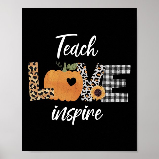 Affiche Enseignant l'amour inspirer automne citrouille (Devant)