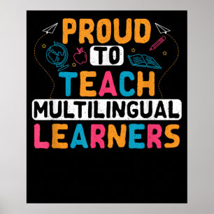 Affiche Enseignant multilingue Langue linguistique ESL Ens