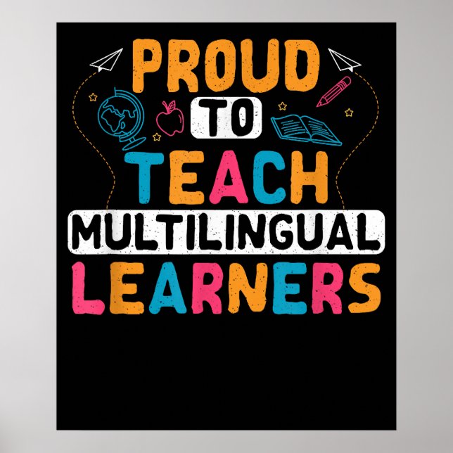 Affiche Enseignant multilingue Langue linguistique ESL Ens (Devant)