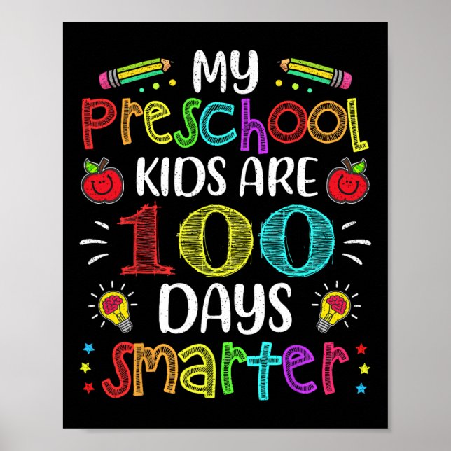 Affiche Enseignant Préscolaire 100 Jours Smarter 100E Jour (Devant)
