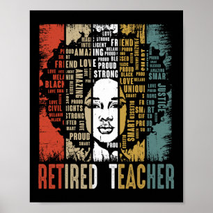 Affiche Enseignant retraité Afro Afro-Américain Histoire n