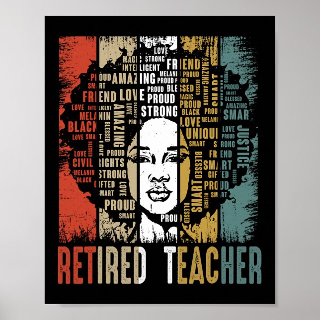 Affiche Enseignant retraité Afro Afro-Américain Histoire n (Devant)
