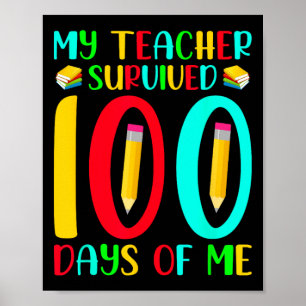 Affiche Enseignant Survécu 100 Jours De Moi 100ème Jour De